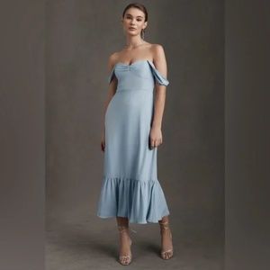 BHLDN Georgette Munroe Dress in Blue Storm Cloud, size 2